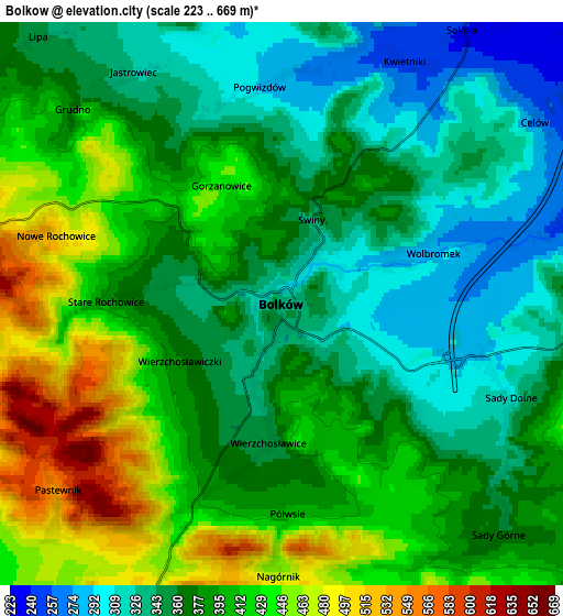 Zoom OUT 2x Bolków, Poland elevation map