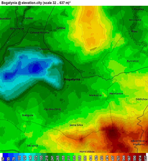 Zoom OUT 2x Bogatynia, Poland elevation map