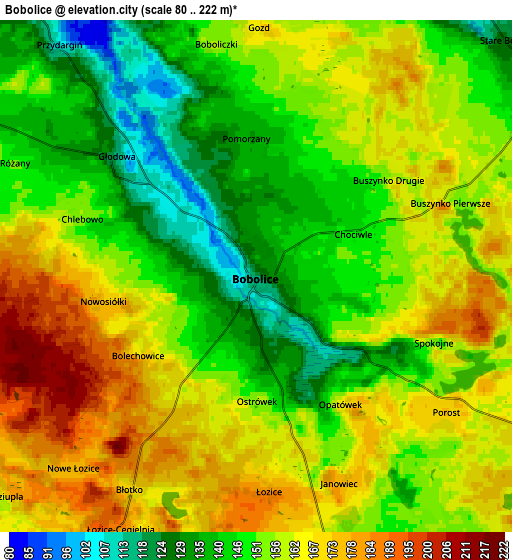 Zoom OUT 2x Bobolice, Poland elevation map