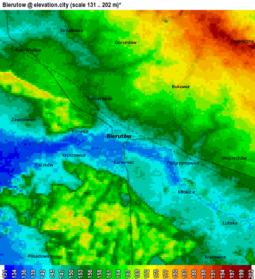 Zoom OUT 2x Bierutów, Poland elevation map