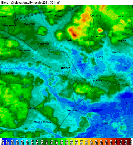 Zoom OUT 2x Bieruń, Poland elevation map