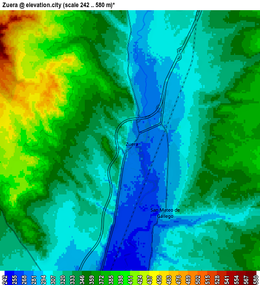 Zoom OUT 2x Zuera, Spain elevation map