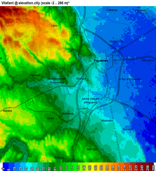 Zoom OUT 2x Vilafant, Spain elevation map