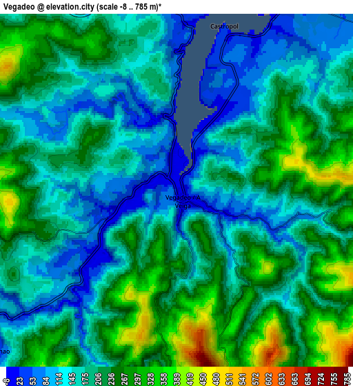 Zoom OUT 2x Vegadeo, Spain elevation map