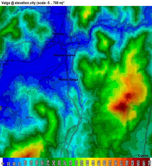 Zoom OUT 2x Valga, Spain elevation map