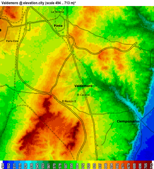 Zoom OUT 2x Valdemoro, Spain elevation map