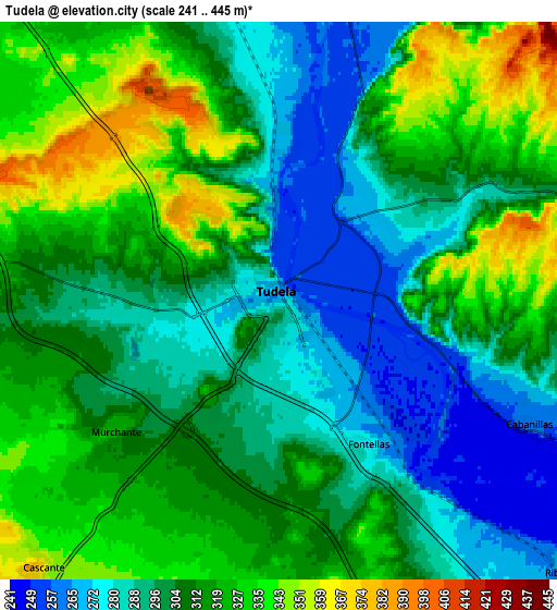 Zoom OUT 2x Tudela, Spain elevation map