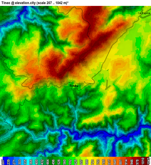 Zoom OUT 2x Tineo, Spain elevation map