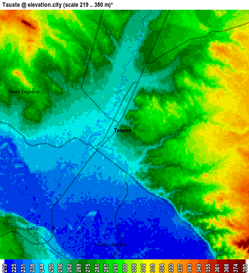 Zoom OUT 2x Tauste, Spain elevation map