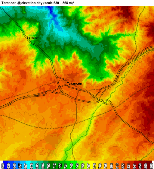 Zoom OUT 2x Tarancón, Spain elevation map