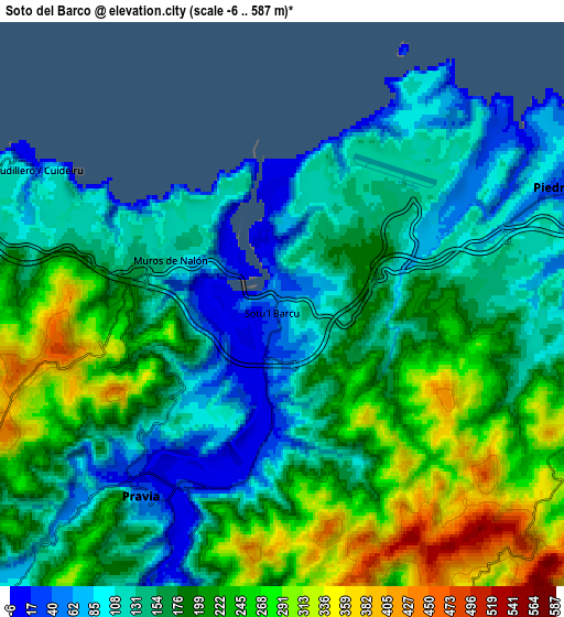 Zoom OUT 2x Soto del Barco, Spain elevation map