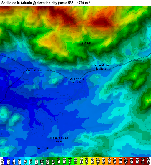 Zoom OUT 2x Sotillo de la Adrada, Spain elevation map