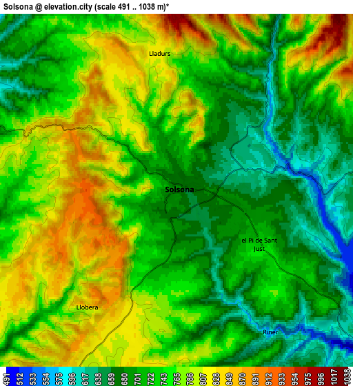 Zoom OUT 2x Solsona, Spain elevation map