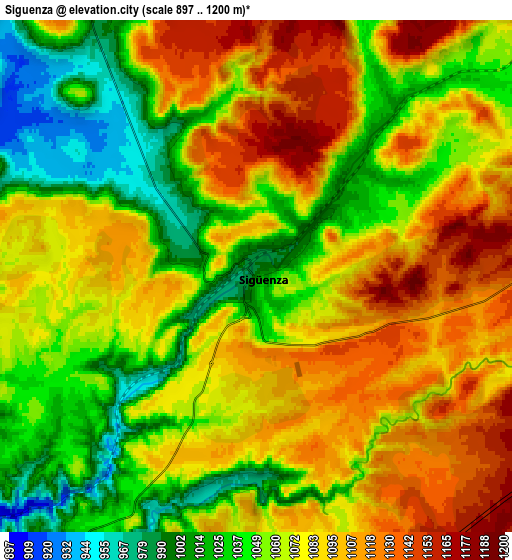 Zoom OUT 2x Sigüenza, Spain elevation map