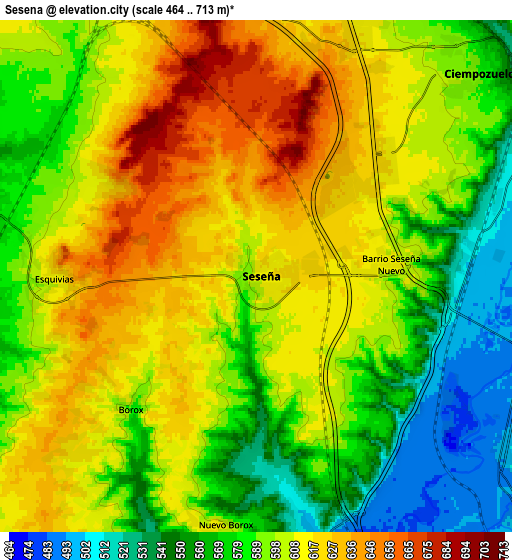 Zoom OUT 2x Seseña, Spain elevation map