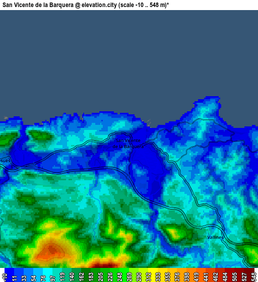 Zoom OUT 2x San Vicente de la Barquera, Spain elevation map