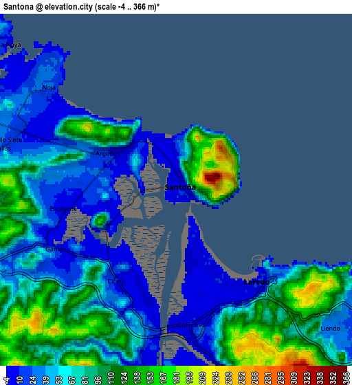 Zoom OUT 2x Santoña, Spain elevation map