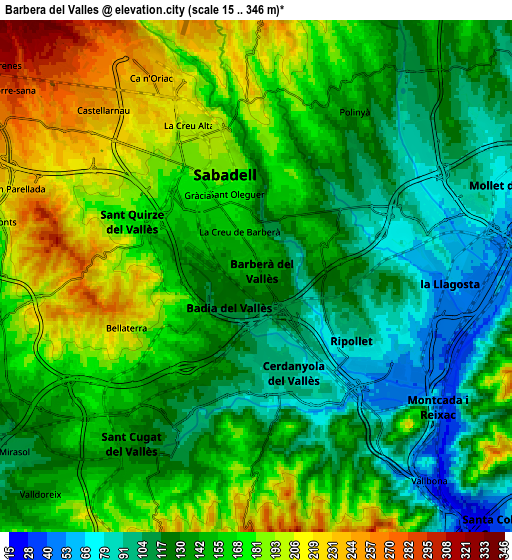 Zoom OUT 2x Barberà del Vallès, Spain elevation map
