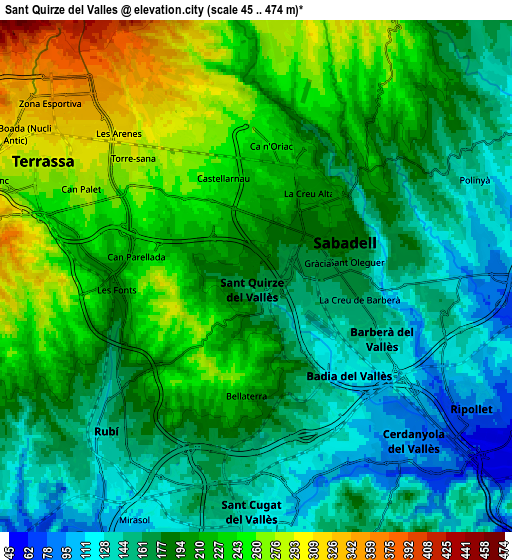 Zoom OUT 2x Sant Quirze del Vallès, Spain elevation map