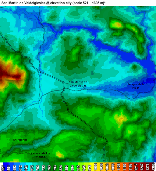 Zoom OUT 2x San Martín de Valdeiglesias, Spain elevation map