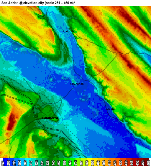 Zoom OUT 2x San Adrián, Spain elevation map