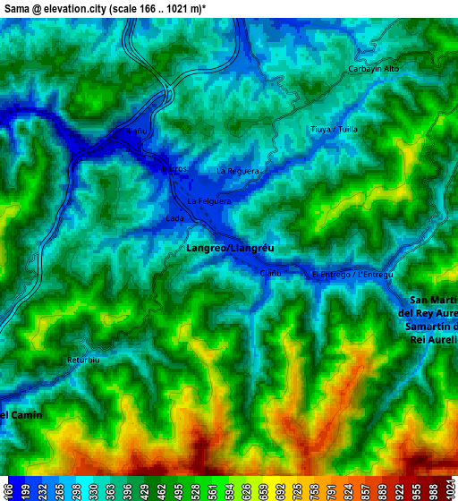 Zoom OUT 2x Sama, Spain elevation map