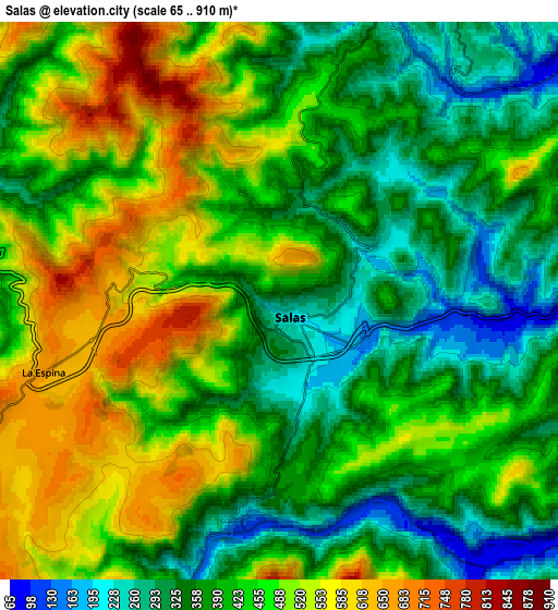Zoom OUT 2x Salas, Spain elevation map