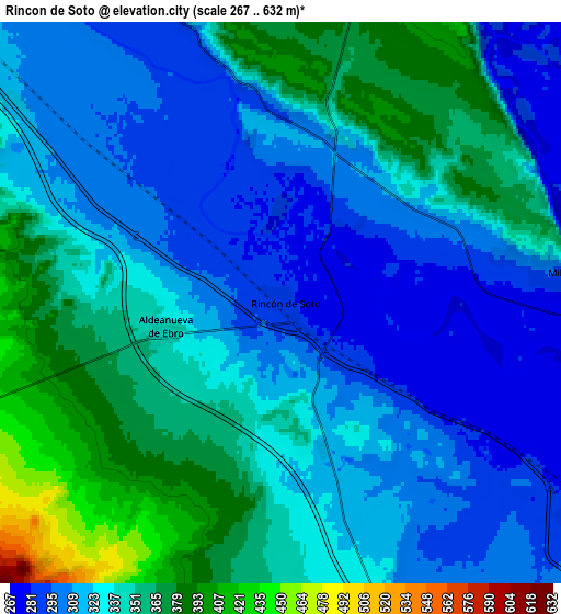 Zoom OUT 2x Rincón de Soto, Spain elevation map
