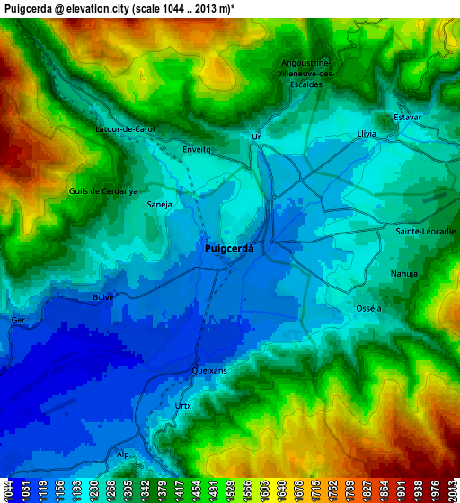 Zoom OUT 2x Puigcerdà, Spain elevation map