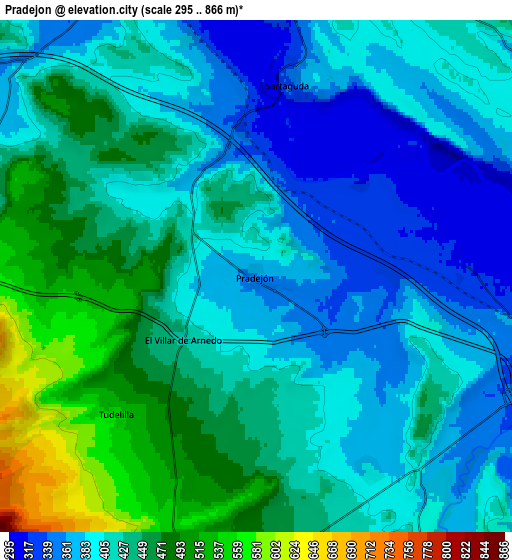 Zoom OUT 2x Pradejón, Spain elevation map