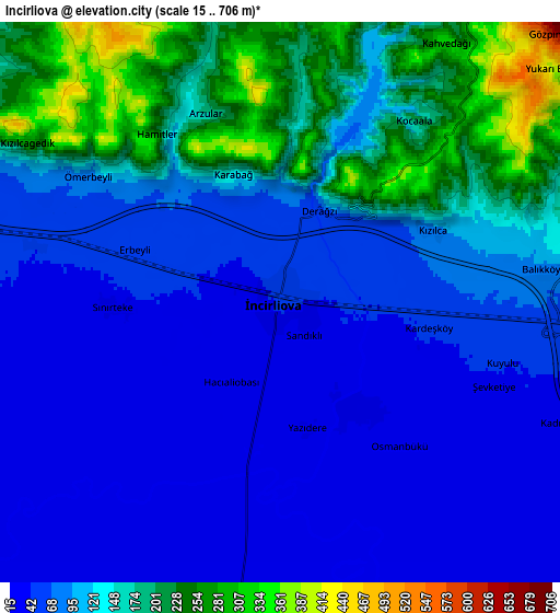 Zoom OUT 2x İncirliova, Turkey elevation map