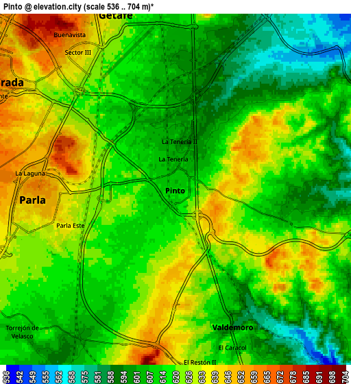 Zoom OUT 2x Pinto, Spain elevation map