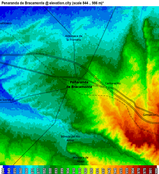 Zoom OUT 2x Peñaranda de Bracamonte, Spain elevation map