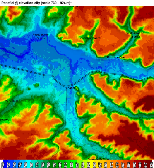 Zoom OUT 2x Peñafiel, Spain elevation map