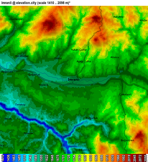 Zoom OUT 2x İmranlı, Turkey elevation map