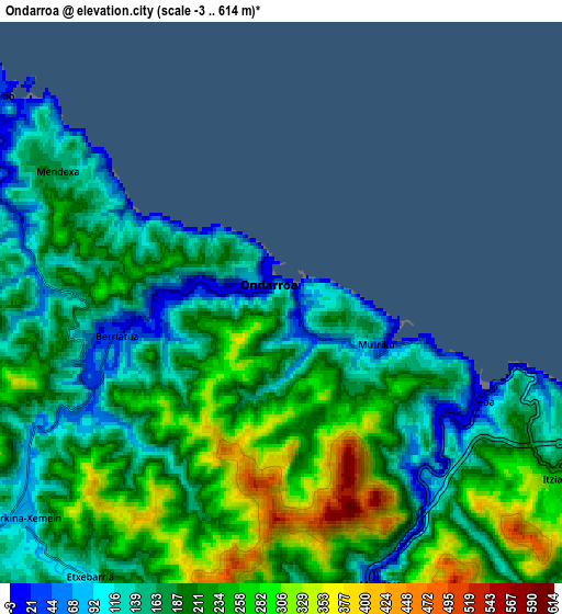 Zoom OUT 2x Ondarroa, Spain elevation map