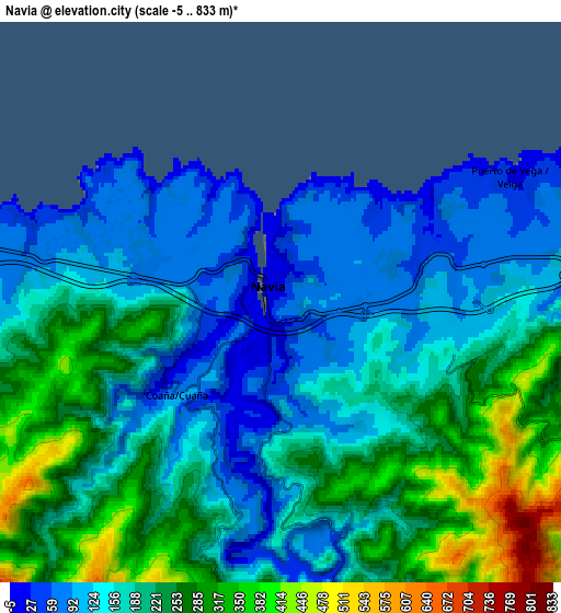 Zoom OUT 2x Navia, Spain elevation map