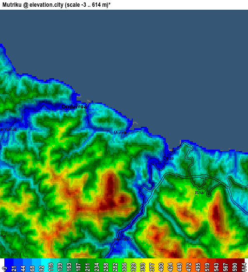 Zoom OUT 2x Mutriku, Spain elevation map