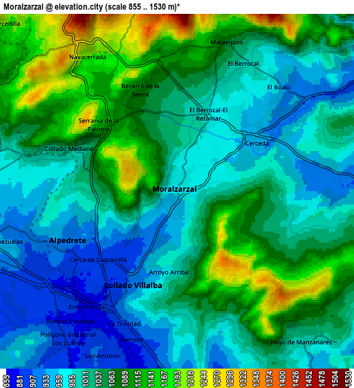 Zoom OUT 2x Moralzarzal, Spain elevation map