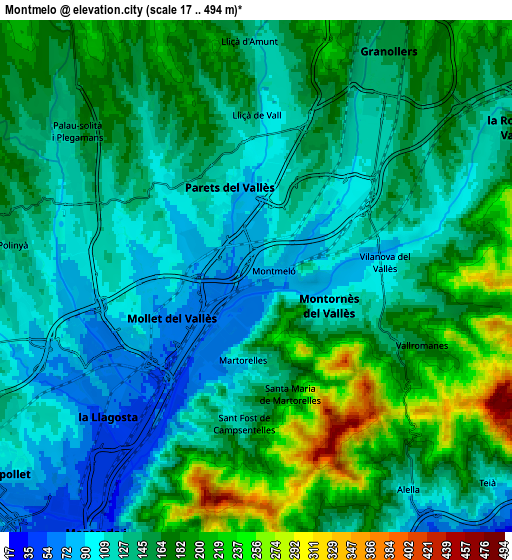 Zoom OUT 2x Montmeló, Spain elevation map