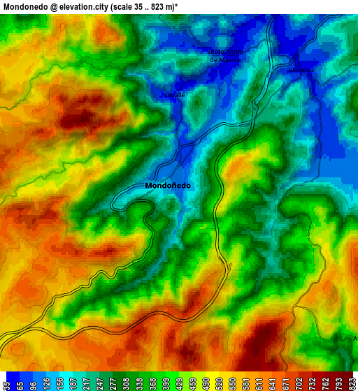 Zoom OUT 2x Mondoñedo, Spain elevation map