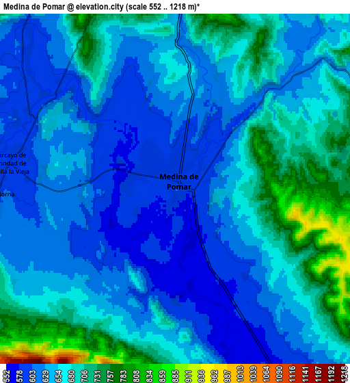 Zoom OUT 2x Medina de Pomar, Spain elevation map