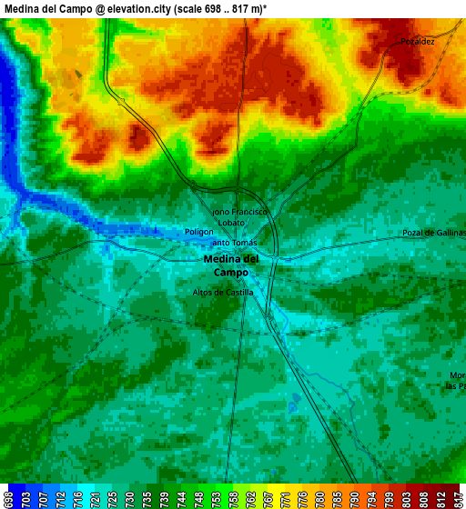 Zoom OUT 2x Medina del Campo, Spain elevation map