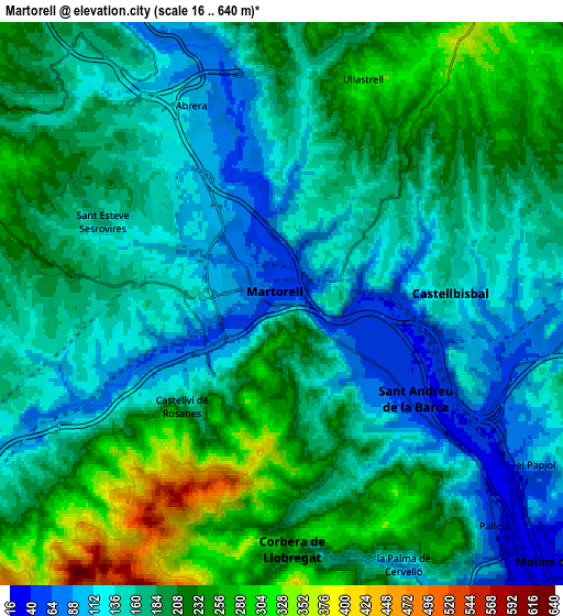 Zoom OUT 2x Martorell, Spain elevation map