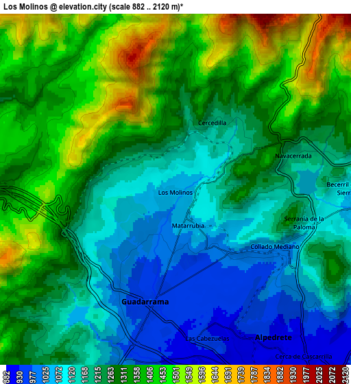 Zoom OUT 2x Los Molinos, Spain elevation map