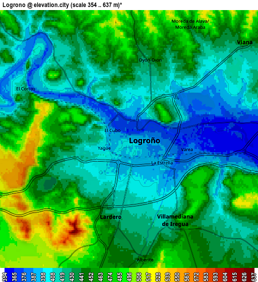 Zoom OUT 2x Logroño, Spain elevation map