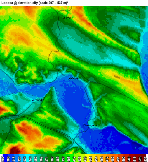 Zoom OUT 2x Lodosa, Spain elevation map