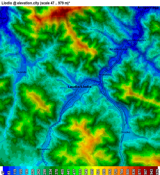 Zoom OUT 2x Laudio / Llodio, Spain elevation map