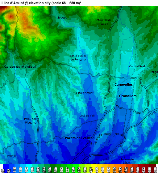 Zoom OUT 2x Lliçà d'Amunt, Spain elevation map