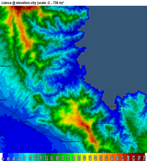 Zoom OUT 2x Llançà, Spain elevation map